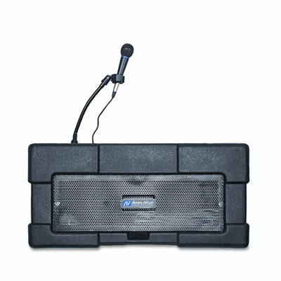 AmpliVox Sound Systems Amplipod Portable Podium PA System, 50-Watt Multimedia Amplifier w/3 Mic Inputs
