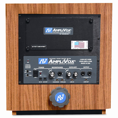 AmpliVox Sound Systems Executive Adjustable Sound Lectern, Column, 24w x 17-1/2d x 36-44h, Medium Oak                                               