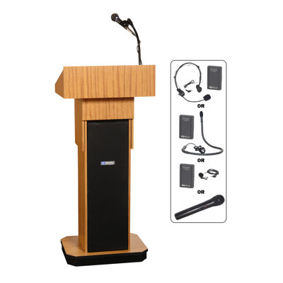 AmpliVox Sound Systems Executive Adjustable Height Sound Column Lectern