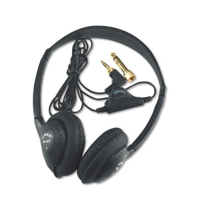 AmpliVox Sound Systems Personal Multimedia Stereo Headphones with Volume Control, Black                                                             