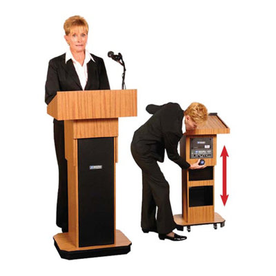 AmpliVox Sound Systems Executive Adjustable Height Sound Column Lectern