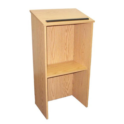 AmpliVox Sound Systems One-Piece Full-Height Stand-Up Lectern without Sound