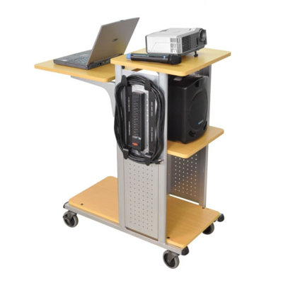 AmpliVox Sound Systems 34.5" Mobile Presentation Station in Nickel