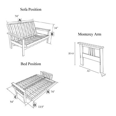 LifeStyle Solutions Dio Convertible Futon