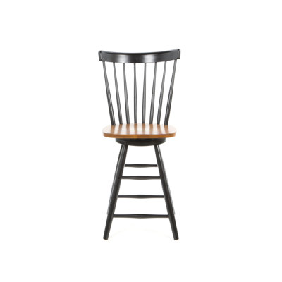 International Concepts Madison Park 24" Spindleback Swivel Counter Stool in Black/Cherry