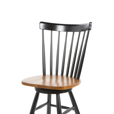 International Concepts Madison Park 24" Spindleback Swivel Counter Stool in Black/Cherry