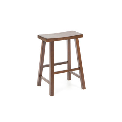 International Concepts 24" Saddleseat Counter Stool (Distressed Walnut)