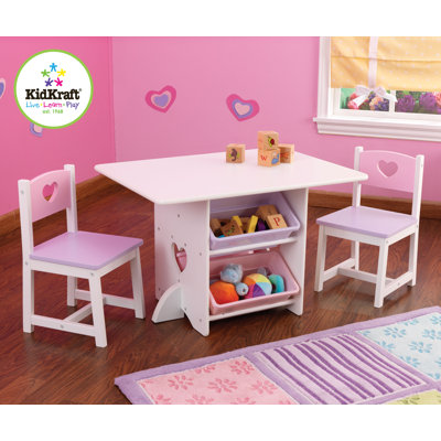KidKraft Heart Kids' 7 Piece Table and Chair Set