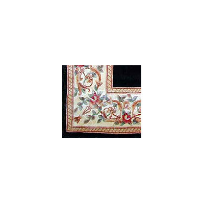 KAS Oriental Rugs Ruby Black Floral Border Rug