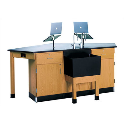 Diversified Woodcrafts Labview 4 Student Workstation With Door/ Drawer