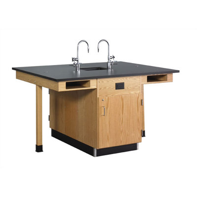 Diversified Woodcrafts 4 Student Double Faced Workstation With Cupboard