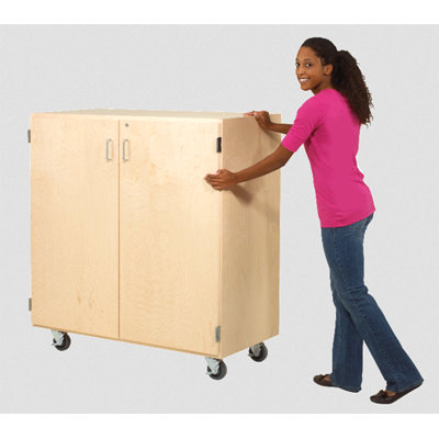 Diversified Woodcrafts Mobile Tote Tray Storage Cabinet