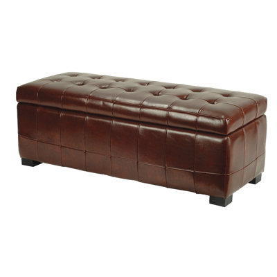 Safavieh Manhattan Leather Entryway Storage Ottoman