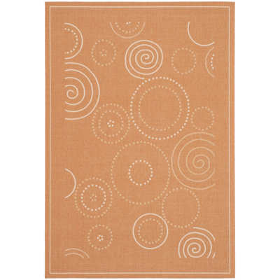 Safavieh Courtyard Terracotta/Natural Circle Rug