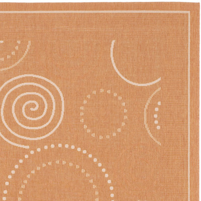 Safavieh Courtyard Terracotta/Natural Circle Rug