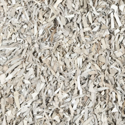 Safavieh Leather Shag White Rug