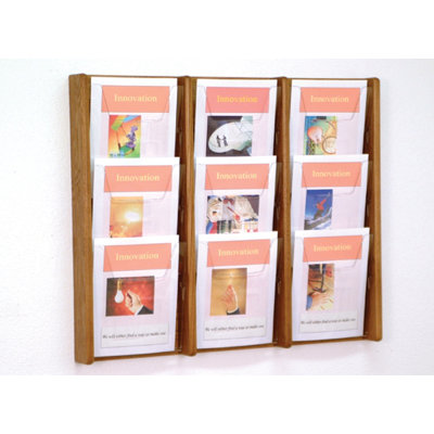 Wooden Mallet Nine Pocket Acrylic and Oak Wall Display