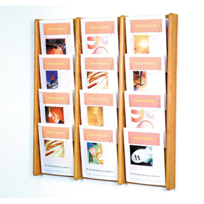 Wooden Mallet Twelve Pocket Acrylic and Oak Wall Display