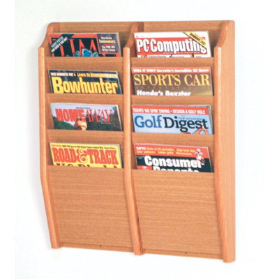 Wooden Mallet Eight Pocket Wall Mount Magazine Rack