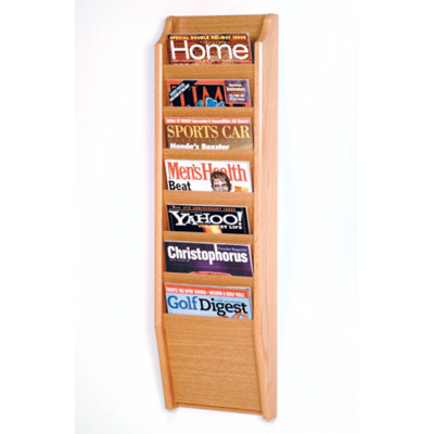 Wooden Mallet Seven Pocket Wall Mount Magazine Rack