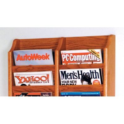 Wooden Mallet Twenty Pocket Wall Mount Magazine Rack