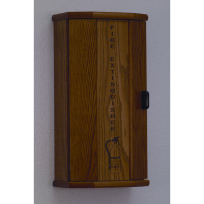 Wooden Mallet Fire Extinguisher Cabinet with Engraved Door Panel