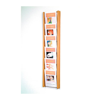 Wooden Mallet Six Pocket Acrylic and Oak Wall Display