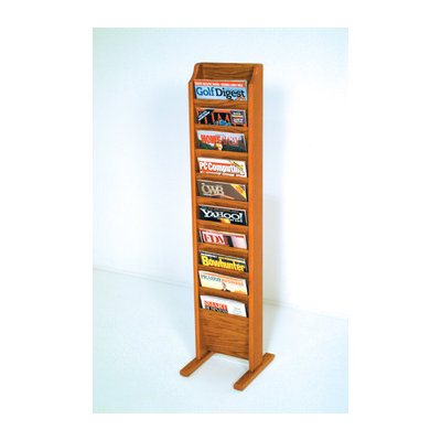 Wooden Mallet Free Standing Ten Pocket Magazine Rack