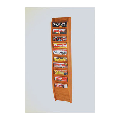 Wooden Mallet Ten Pocket Wall Mount Magazine Rack
