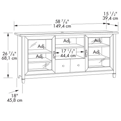 Sauder Edge Water 59" TV Stand