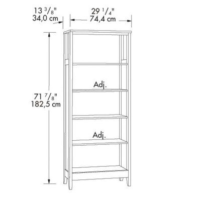 Sauder August Hill Library Bookcase in Oiled Oak
