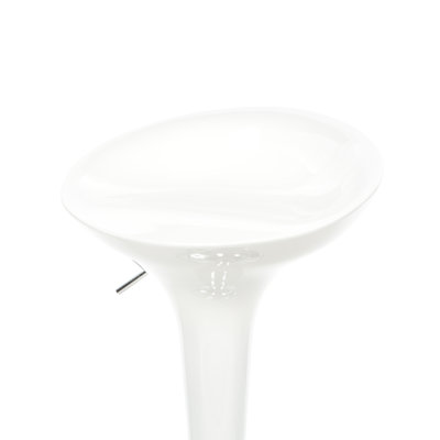 Boraam Industries Inc Luna Adjustable Scoop Swivel Bar Stool in White (Set of 2)