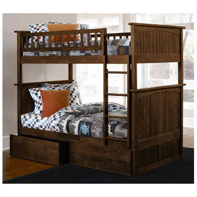 Atlantic Furniture Nantucket Bunk Bed with Flat Panel Drawers