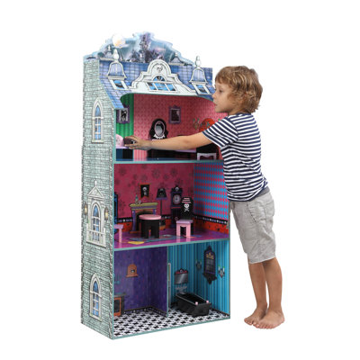 Teamson Kids Modern Spooktacular Doll House with Furniture
