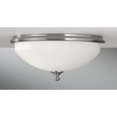 Feiss Merritt Two Light Flush Mount in Brushed Steel
