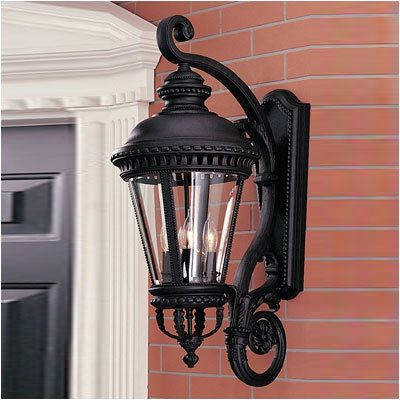Feiss Castle  Wall Lantern in Black