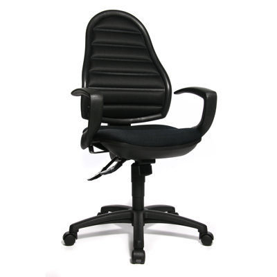 Topstar Drehstuhl "Flex Point SY" mit festen Armlehnen Q3 in Schwarz