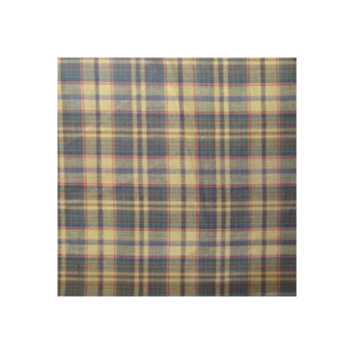 Golden Brown Plaid Window Curtain