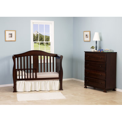DaVinci Parker Three Piece Convertible Crib Nursery Set with Toddler Rail in Coffee