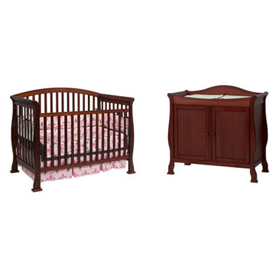 DaVinci Thompson Two Piece Convertible Crib Set  with Toddler Rail in Cherry