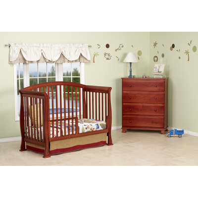 DaVinci Thompson Three Piece Convertible Crib Nursery Set  with Toddler Rail in Cherry