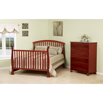 DaVinci Thompson Three Piece Convertible Crib Nursery Set  with Toddler Rail in Cherry
