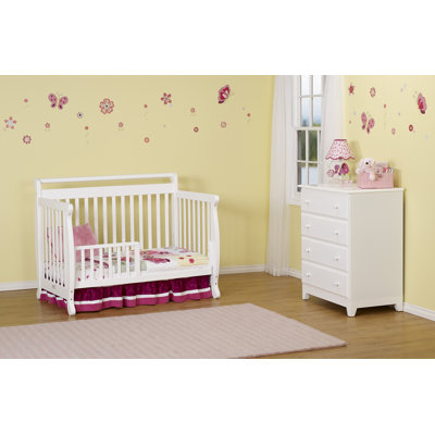 DaVinci Emily Three Piece Convertible Crib Nursery Set with Toddler Rail in White