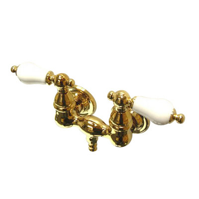 Elements of Design Vintage Double Handle Wall Mount Clawfoot Tub Faucet Trim Porcelain Lever Handle
