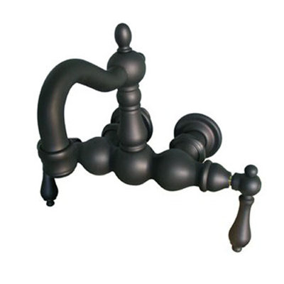 Elements of Design Hot Springs Double Handle Wall Mount Clawfoot Tub Faucet Trim Metal Lever Handle