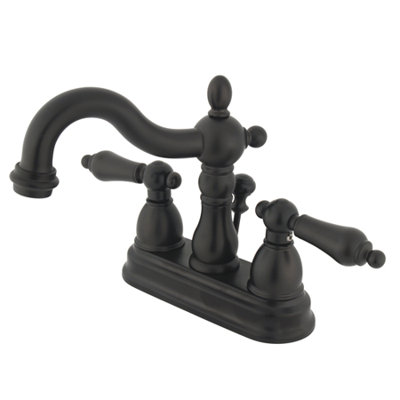 Elements of Design Heritage Centerset Bathroom Faucet with Double Lever Handles