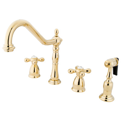 Elements of Design Heritage Two Handle Widespread Kitchen Faucet with Metal Cross Handles