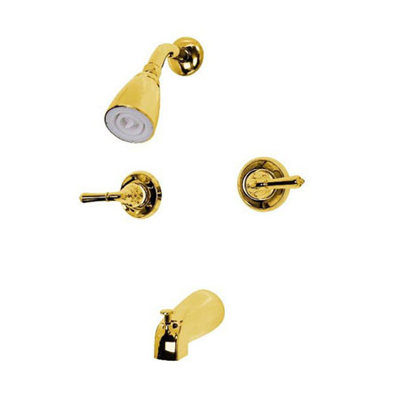 Elements of Design Diverter Tub and Shower Faucet with Modern Lever Handles