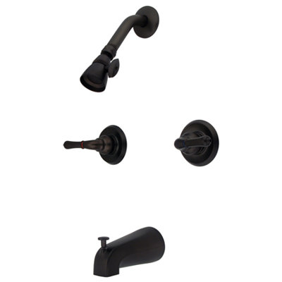 Elements of Design Diverter Tub and Shower Faucet with Modern Lever Handles