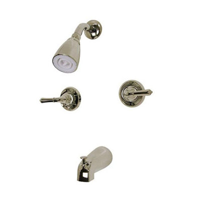 Elements of Design Diverter Tub and Shower Faucet with Modern Lever Handles